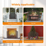 Load image into Gallery viewer, 48 x 30 in Decorative Fireplace Screen Outdoor Fireplace Cover Screen 3 Panel Iron Mesh Modern Vintage Art Decor