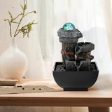 Load image into Gallery viewer, Water Fountains Indoor Tabletop Fountain with Pump Waterfall Fountain Indoor Coloured LED Lights Desk Water Fountains for Home Office Decor