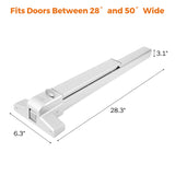 Load image into Gallery viewer, Door Push Bar Panic Exit Device with Exterior Lever, 70cm/27.5” Stainless Steel Commercial Emergency Exit Door Push Bar, Exit Device Parts Door Hardware for 28”-50” Wood Metal Door