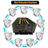 Load image into Gallery viewer, 10000W Pure Sine Wave Power Inverter Voltage Transformer Intelligent Digital Display Car Home Outdoor DC12V to AC 110V Converter