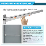 Load image into Gallery viewer, 41” Panic Bars for Exit Doors, Stainless Steel Push bar Panic Exit Device with Exterior Door Lever, Commercial Emergency Exit Door Push Bar Door Locks for 41”-53” Wood, Metal Doors