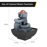 Load image into Gallery viewer, Tabletop Water Fountain Indoor Waterfalls Fountains with Colored LED Light Decorative Feng Shui Tabletop Fountain with Automatic Pump Best Home Gifts