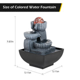 Load image into Gallery viewer, BEAMNOVA Tabletop Water Fountain Indoor Waterfalls Fountains with Colored LED Light Decorative Feng Shui Tabletop Fountain with Automatic Pump Best Home Gifts