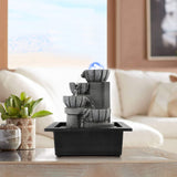 Load image into Gallery viewer, Tabletop Water Fountain Indoor Waterfalls Fountains with Colored LED Light Decorative Feng Shui Tabletop Fountain with Automatic Pump Best Home Gifts