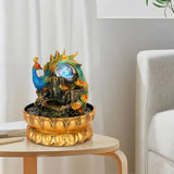 Load image into Gallery viewer, BEAMNOVA Tabletop Fountain,Peacock Water Fountains Indoor with Led Light Rolling Ball,Relaxing Water Sounds for Stress Relief ,with Lotus Flower Fountain for Office Home Decor