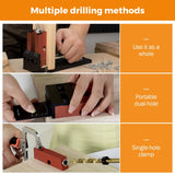 Load image into Gallery viewer, Pocket Hole Jig Kit,Upgraded Aluminum 3 in 1 Pocket Hole Drill Guide Jig Set for 15° Angled Holes,With Built-in Clamping System,for Joinery Woodworking Tool