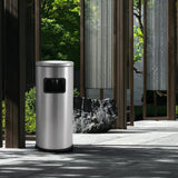Load image into Gallery viewer, Stainless Steel Commercial Trash Can, Outdoor Garbage Can with Ashtray