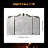 Load image into Gallery viewer, 50X32 inch Decorative Fireplace Screen Outdoor Fireplace Cover Screen 3 Panel Iron Mesh Modern Vintage Art Decor