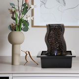 Load image into Gallery viewer, Water Fountains Indoor Tabletop Water Fountain with LED Lights Feng Shui Waterfall Fountain for Modern Home Decor Office Living Room Decoration Home Gifts