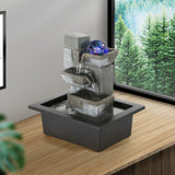 Load image into Gallery viewer, Tabletop Water Fountain Indoor Waterfalls Fountains with Colored LED Light Decorative Feng Shui Tabletop Fountain with Automatic Pump Best Home Gifts