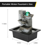 Load image into Gallery viewer, Tabletop Water Fountain Indoor Waterfalls Fountains with Colored LED Light Decorative Feng Shui Tabletop Fountain with Automatic Pump Best Home Gifts