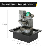 Load image into Gallery viewer, BEAMNOVA Tabletop Water Fountain Indoor Waterfalls Fountains with Colored LED Light Decorative Feng Shui Tabletop Fountain with Automatic Pump Best Home Gifts