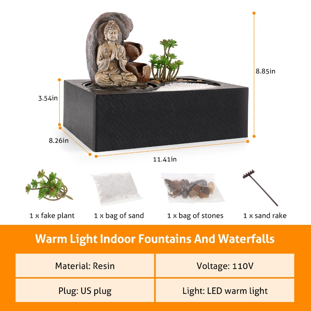 Indoor Waterfall Fountain Zen Water Home Decor Meditation Bathroom