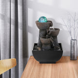 Load image into Gallery viewer, Water Fountains Indoor Tabletop Fountain with Pump Waterfall Fountain Indoor Coloured LED Lights Desk Water Fountains for Home Office Decor