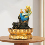 Load image into Gallery viewer, Tabletop Fountain,Peacock Water Fountains Indoor with Led Light Rolling Ball,Relaxing Water Sounds for Stress Relief ,with Lotus Flower Fountain for Office Home Decor