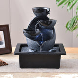 Load image into Gallery viewer, Tabletop Water Indoor Fountain with LED Light, Desktop Meditation Waterfall Fountain, Zen Calming Water Sound Relaxation Fountain for Home Office, Feng Shui Decor