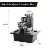 Load image into Gallery viewer, Tabletop Water Fountain Indoor Waterfalls Fountains with Colored LED Light Decorative Feng Shui Tabletop Fountain with Automatic Pump Best Home Gifts