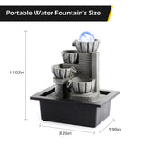 Load image into Gallery viewer, BEAMNOVA Tabletop Water Fountain Indoor Waterfalls Fountains with Colored LED Light Decorative Feng Shui Tabletop Fountain with Automatic Pump Best Home Gifts