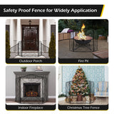 Load image into Gallery viewer, 50X36 inch Decorative Fireplace Screen Outdoor Fireplace Cover Screen 3 Panel Iron Mesh Modern Vintage Art Decor