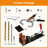 Load image into Gallery viewer, Pocket Hole Jig Kit,Upgraded Aluminum 3 in 1 Pocket Hole Drill Guide Jig Set for 15° Angled Holes,With Built-in Clamping System,for Joinery Woodworking Tool