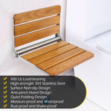 Load image into Gallery viewer, Folding Shower Seat Wall Mounted Teak Wood Fold Down Shower Seat Home Care Shower Bench for Inside Shower, Bathroom Fold Up Shower Chair (16.1&#39;&#39;*13.4&#39;&#39;)