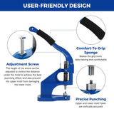 Load image into Gallery viewer, Hand Press Grommeting Machine Grommet Press Eyelet Machine Punch Tool Kit 3 Dies 1/4, 3/8, 1/2 Inch with 1500pcs Grommets for Banner Signs Posters