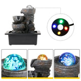 Load image into Gallery viewer, Water Fountains Indoor Tabletop Fountain with Pump Waterfall Fountain Indoor Coloured LED Lights Desk Water Fountains for Home Office Decor