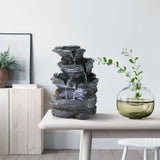 Load image into Gallery viewer, Water Fountain Indoor Fountains Stacked Rocks Waterfall Fountain Relaxing Water Sound Feng Shui Illuminated Tabletop Fountains for Home Office Decor