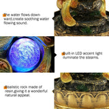 Load image into Gallery viewer, BEAMNOVA Tabletop Fountain,Peacock Water Fountains Indoor with Led Light Rolling Ball,Relaxing Water Sounds for Stress Relief ,with Lotus Flower Fountain for Office Home Decor