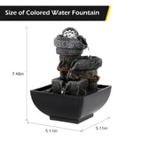 Load image into Gallery viewer, Water Fountains Indoor Tabletop Fountain with Pump Waterfall Fountain Indoor Coloured LED Lights Desk Water Fountains for Home Office Decor