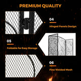 Load image into Gallery viewer, 49X30 inch Decorative Fireplace Screen Outdoor Fireplace Cover Screen 3 Panel Iron Mesh Modern Vintage Art Decor