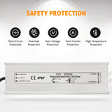 Load image into Gallery viewer, 12V LED Driver 200 Watt DC Power Supply Low Voltage Transformer Waterproof for Outdoor Under Cabinet Lighting Landscape Lighting Pool Light