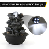 Load image into Gallery viewer, Tabletop Water Fountain Indoor Waterfalls Fountains with White LED Light Decorative Feng Shui Tabletop Fountain with Automatic Pump Best Home Gifts