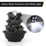 Load image into Gallery viewer, BEAMNOVA Tabletop Water Fountain Indoor Waterfalls Fountains with White LED Light Decorative Feng Shui Tabletop Fountain with Automatic Pump Best Home Gifts