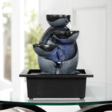 Load image into Gallery viewer, Tabletop Water Indoor Fountain with LED Light, Desktop Meditation Waterfall Fountain, Zen Calming Water Sound Relaxation Fountain for Home Office, Feng Shui Decor