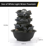 Load image into Gallery viewer, Tabletop Water Fountain Indoor Waterfalls Fountains with White LED Light Decorative Feng Shui Tabletop Fountain with Automatic Pump Best Home Gifts