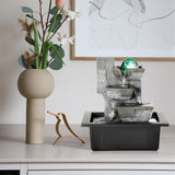 Load image into Gallery viewer, Tabletop Water Fountain Indoor Waterfalls Fountains with Colored LED Light Decorative Feng Shui Tabletop Fountain with Automatic Pump Best Home Gifts