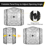 Load image into Gallery viewer, 50X36 inch Decorative Fireplace Screen Outdoor Fireplace Cover Screen 3 Panel Iron Mesh Modern Vintage Art Decor