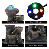 Load image into Gallery viewer, Water Fountains Indoor Tabletop Fountain with Pump Waterfall Fountain Indoor Coloured LED Lights Desk Water Fountains for Home Office Decor