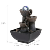 Load image into Gallery viewer, Water Fountains Indoor Tabletop Fountain with Pump Waterfall Fountain Indoor Coloured LED Lights Desk Water Fountains for Home Office Decor