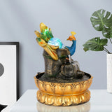 Load image into Gallery viewer, Tabletop Fountain,Peacock Water Fountains Indoor with Led Light Rolling Ball,Relaxing Water Sounds for Stress Relief ,with Lotus Flower Fountain for Office Home Decor