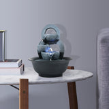 Load image into Gallery viewer, Tabletop Water Fountain Indoor Waterfall Fountain with LED Light, Feng Shui Zen Desktop Meditation Calming Water Sound Relaxation Fountain for Home Bedroom Office Decoration