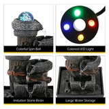 Load image into Gallery viewer, Water Fountains Indoor Tabletop Fountain with Pump Waterfall Fountain Indoor Coloured LED Lights Desk Water Fountains for Home Office Decor