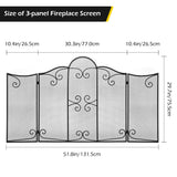 Load image into Gallery viewer, 52X30 inch Decorative Fireplace Screen Outdoor Fireplace Cover Screen 3 Panel Iron Mesh Modern Vintage Art Decor